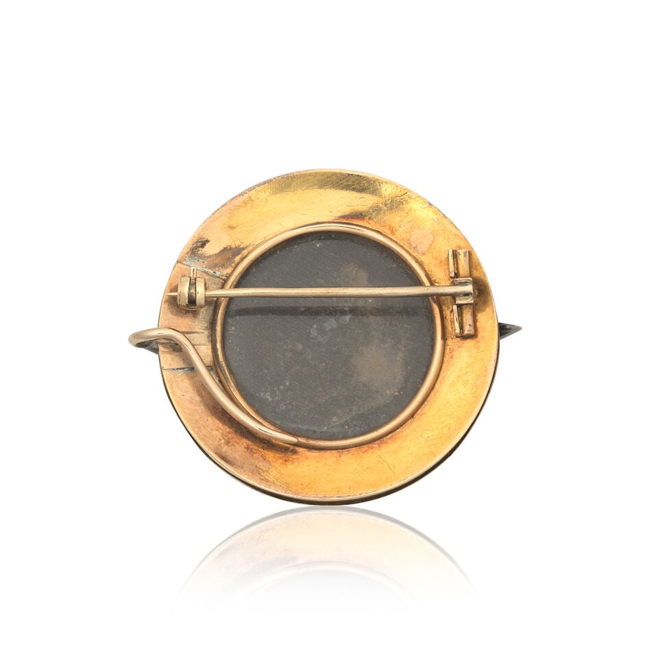 DIAMOND AND ENAMEL PENDANT/BROOCH, CIRCA 1870 - 2