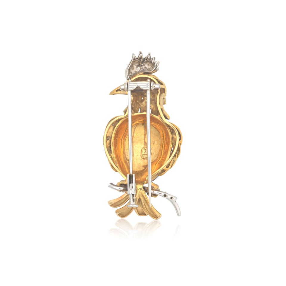GEM AND ENAMEL PHOENIX BROOCH - 2