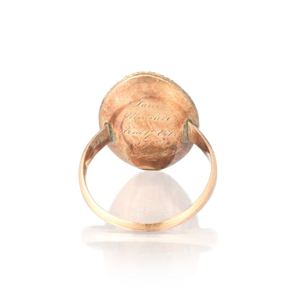 GARNET-SET MEMORIAL RING, 1871 - 2