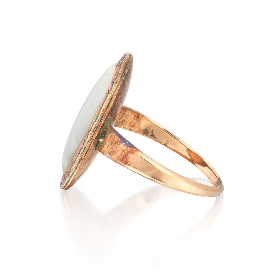 GARNET-SET MEMORIAL RING, 1871 - 3