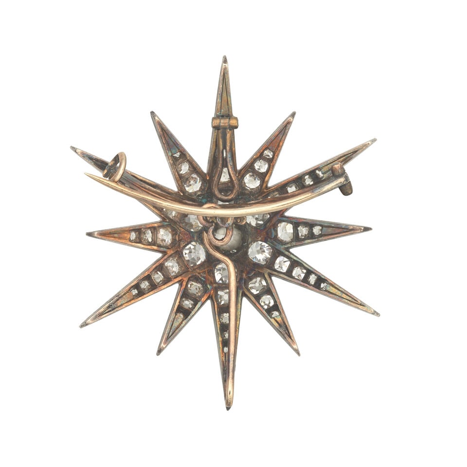 DIAMOND-SET STAR PENDANT/BROOCH, CIRCA 1880 - 2