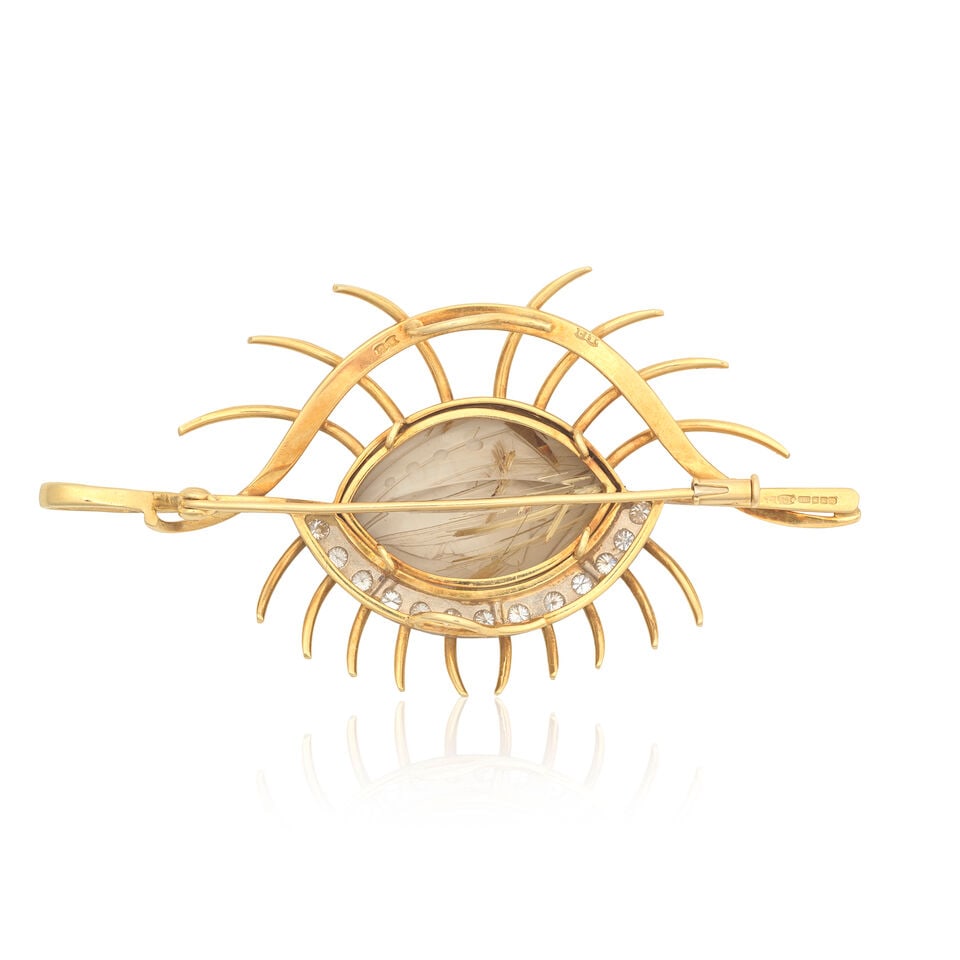 CATHERINE BEST: QUARTZ INTAGLIO AND DIAMOND-SET 'EYE OF HORUS' PENDANT/BROOCH, 2001 - 2