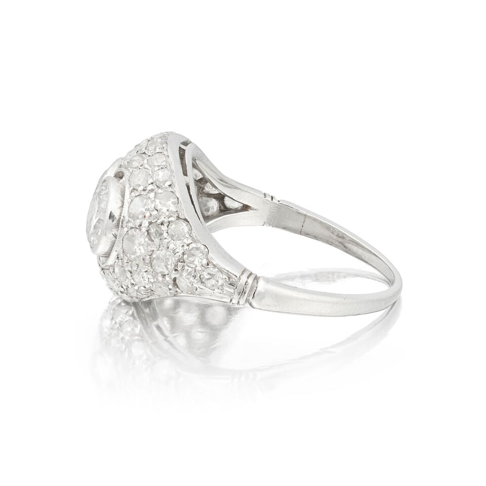 DIAMOND TWO-STONE BOMBÉ RING - 3