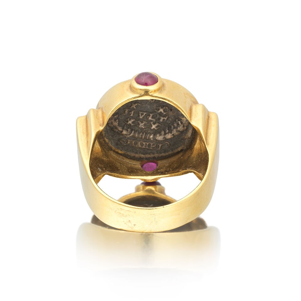 GEM-SET COIN RING - 2