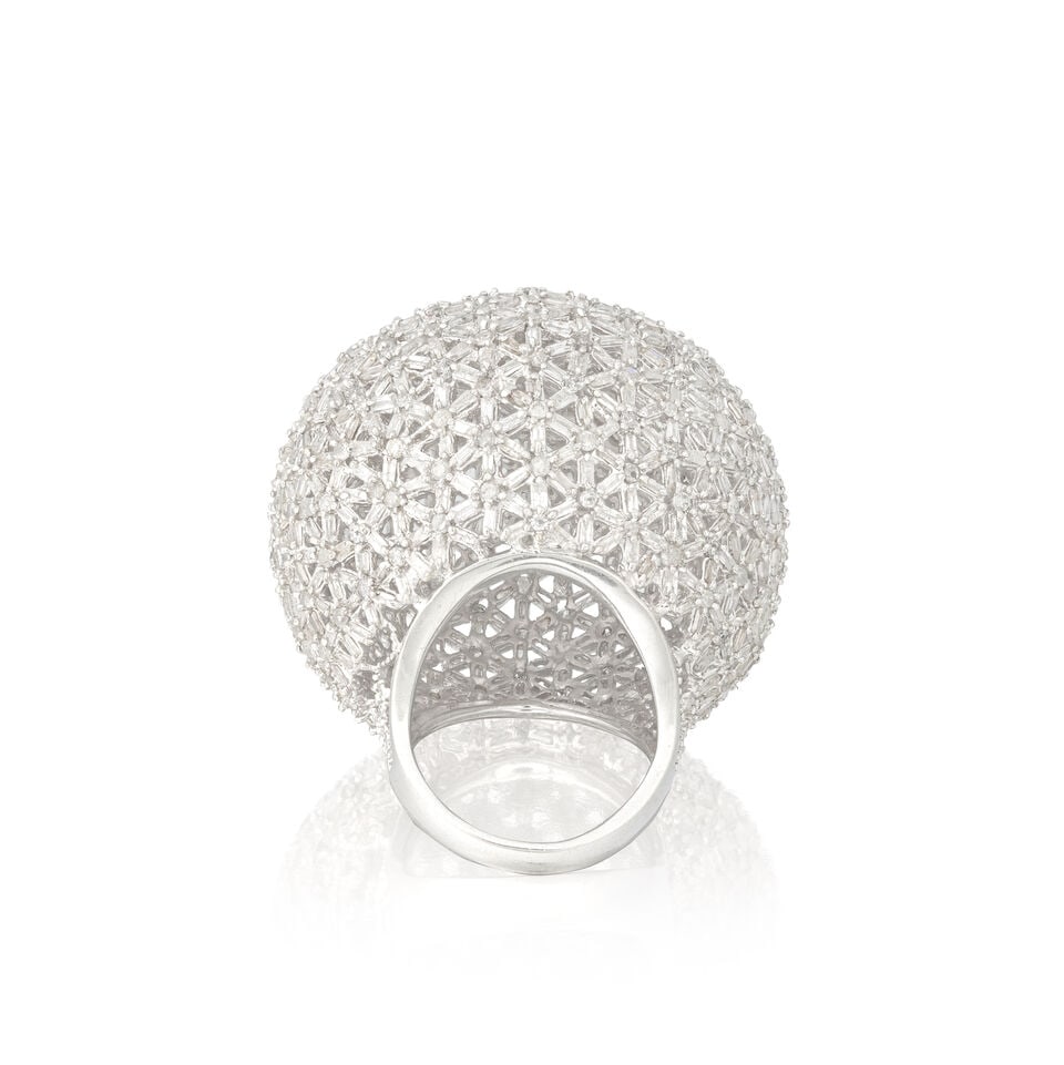 DIAMOND-SET ALLIUM FLOWER RING - 2
