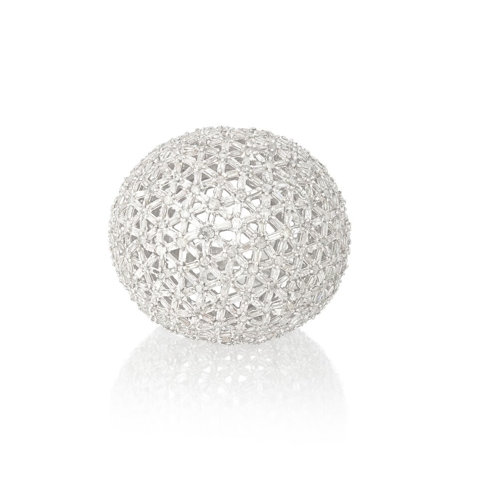 DIAMOND-SET ALLIUM FLOWER RING - 4