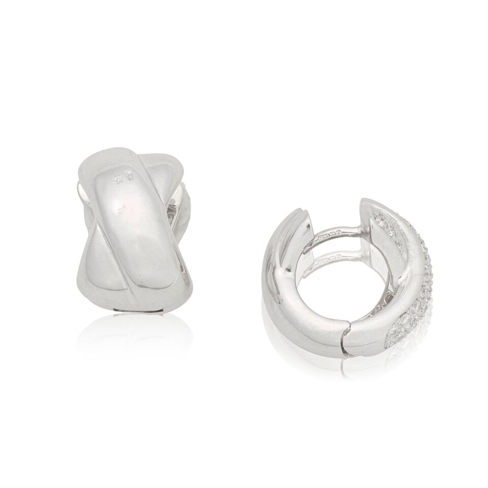KIKI MCDONOUGH: DIAMOND-SET CROSSOVER EARRINGS, 1997 - 2
