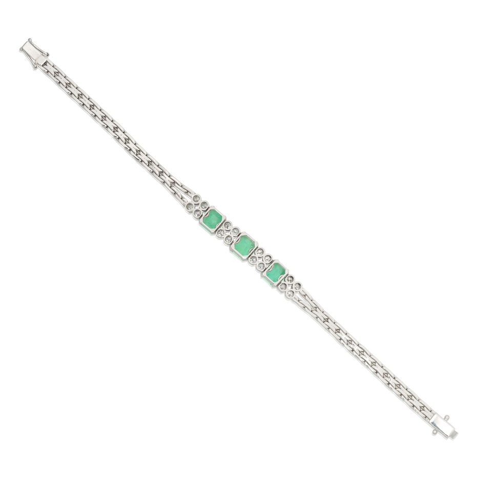 EMERALD AND DIAMOND BRACELET - 2