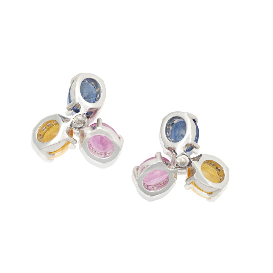 SAPPHIRE AND DIAMOND EARRINGS - 2