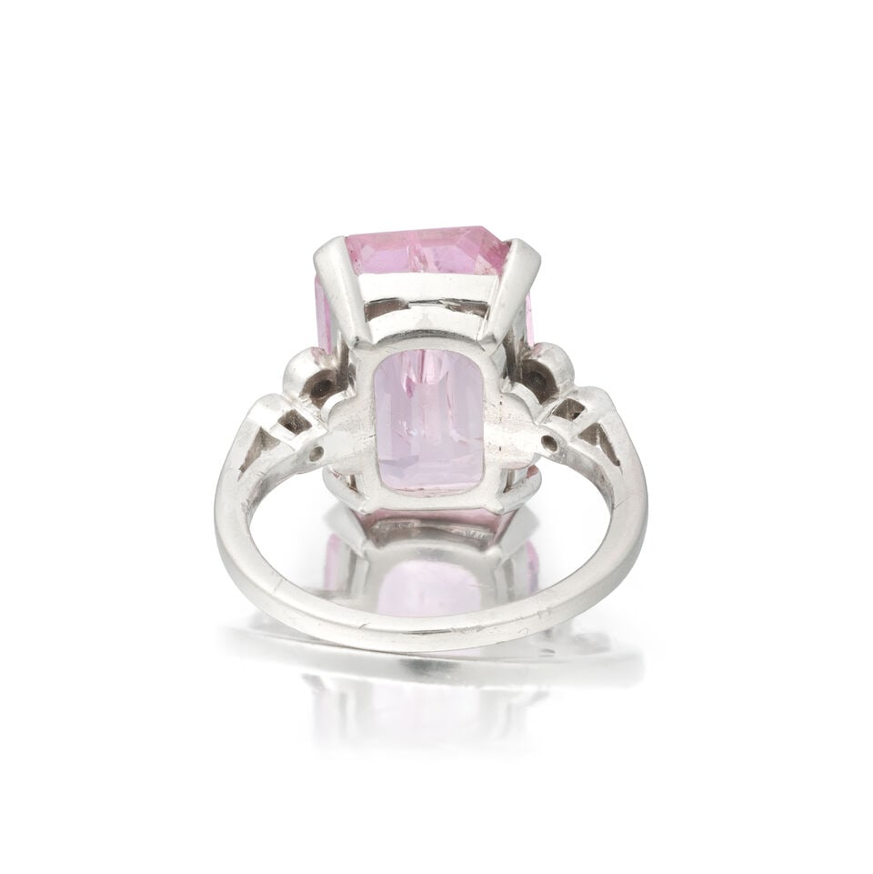 PINK TOPAZ AND DIAMOND RING - 2