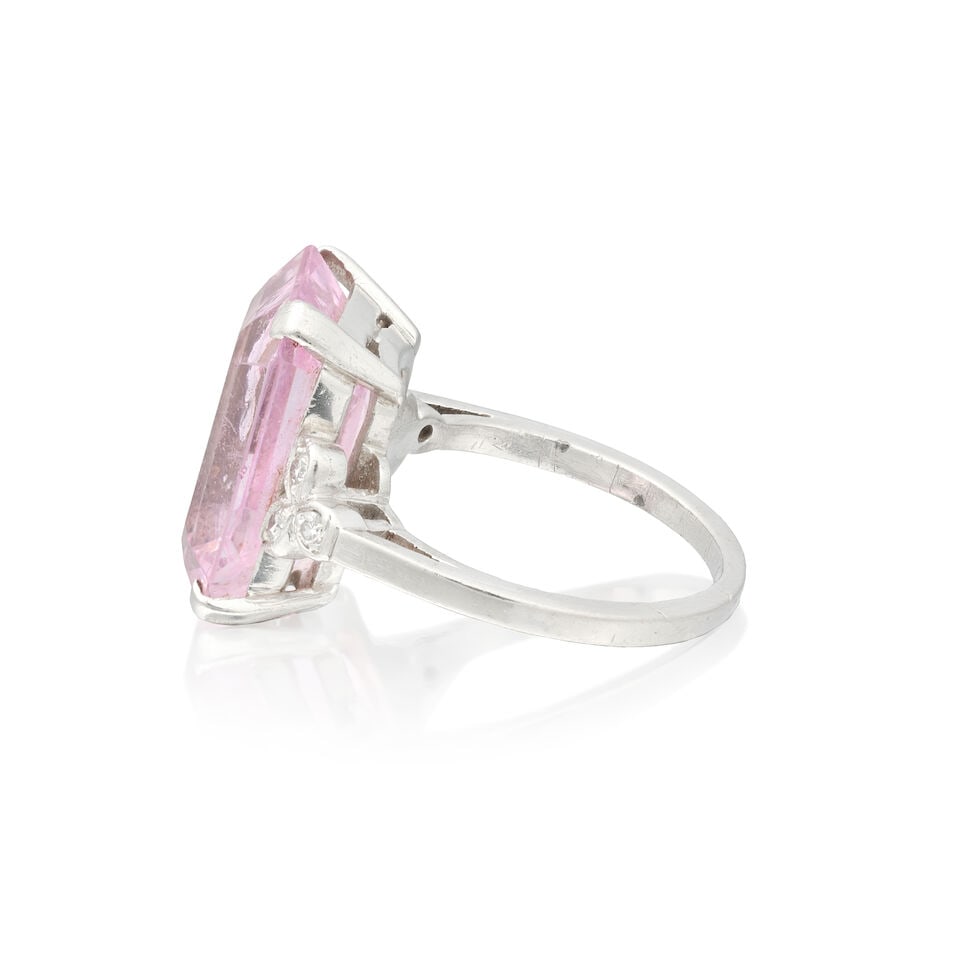 PINK TOPAZ AND DIAMOND RING - 3