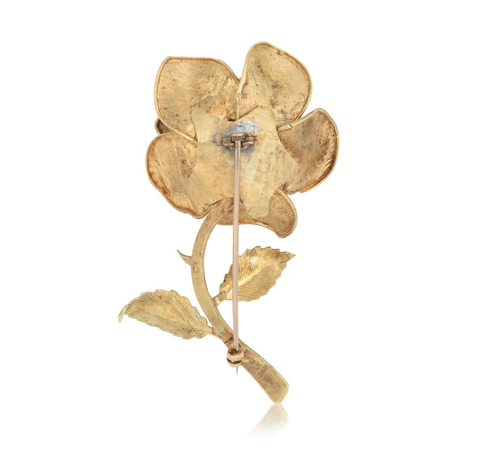 GEM AND DIAMOND-SET FLOWER BROOCH - 2