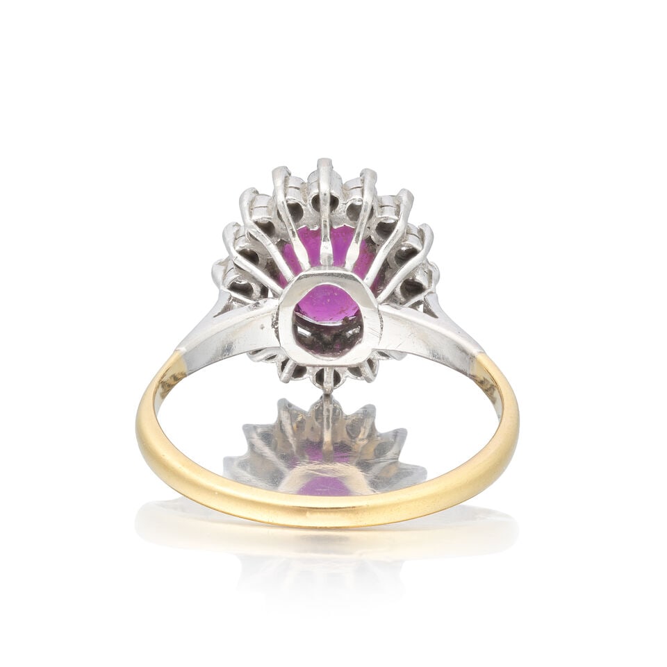 RUBY AND DIAMOND CLUSTER RING - 2