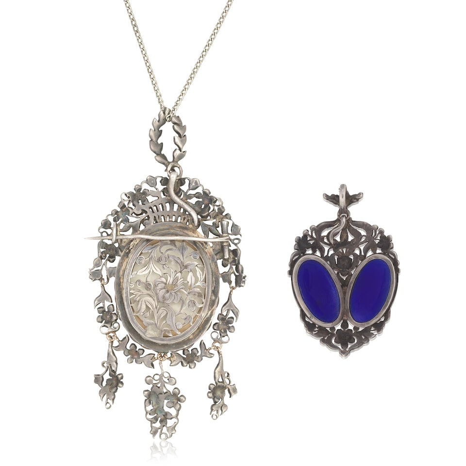 TWO PORTRAIT MINIATURE JEWELS, 18TH CENTURY AND LATER (2) - 2