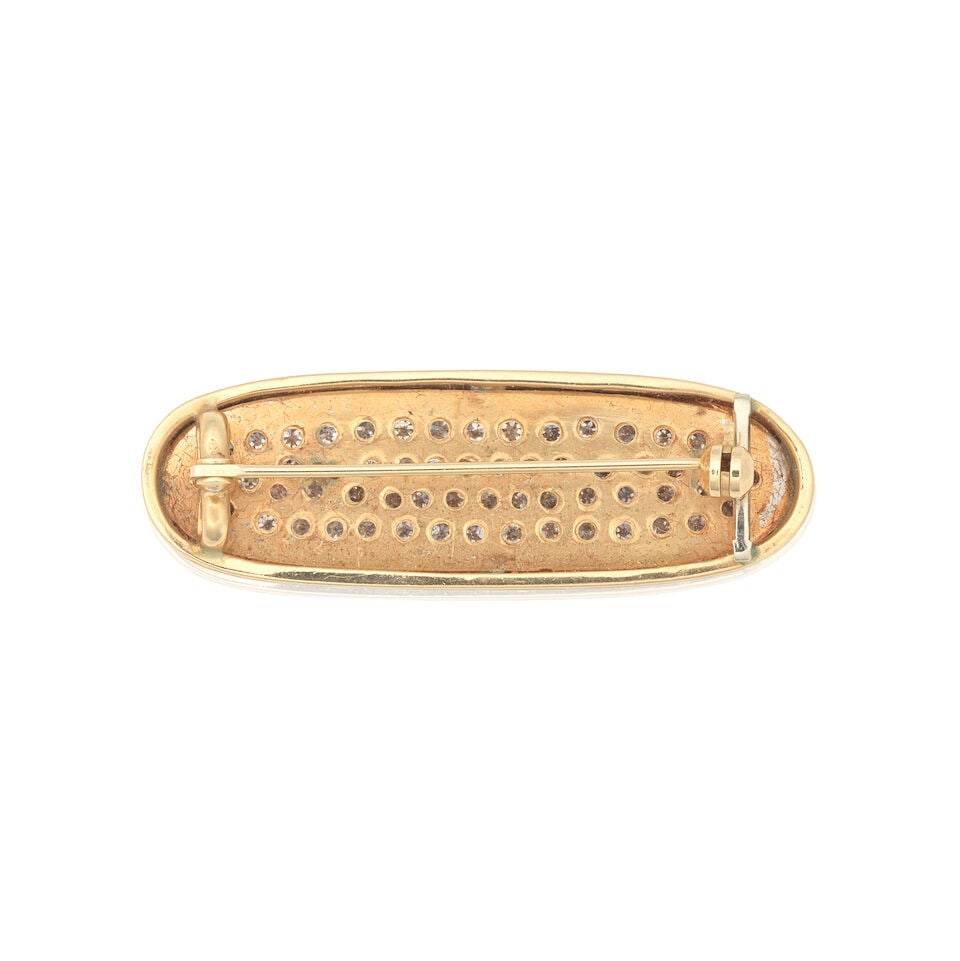 DIAMOND-SET PLAQUE BROOCH - 2