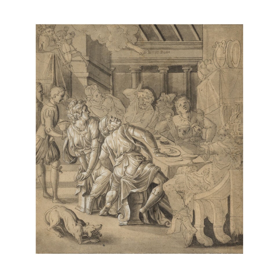 Entourage de Marten de Vos (Anvers 1532-1603) Le Festin de Balthazar (1 of 3)