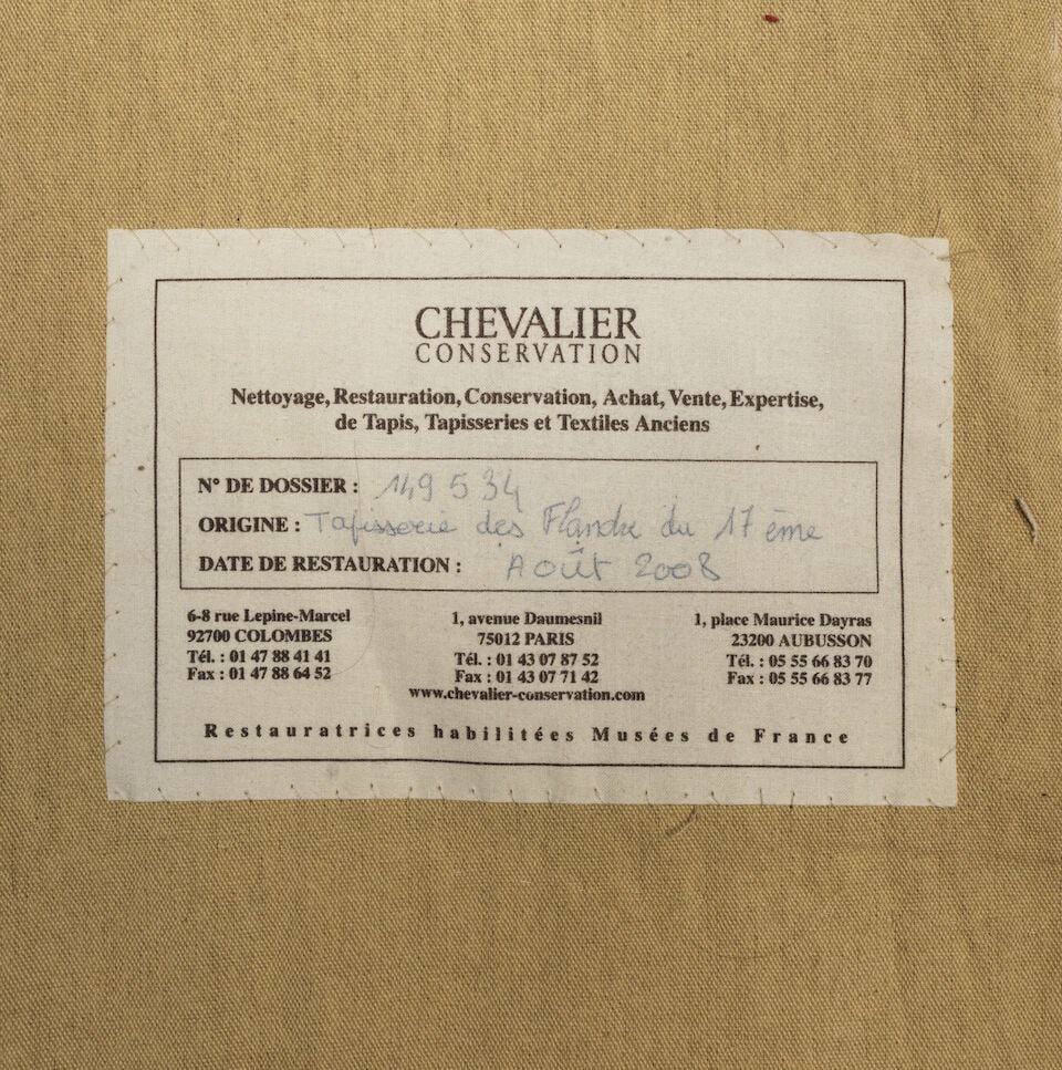 Fragment de tapisserie figurant une scène de chasse, Flandres, XVIIe.Fragment of tapestry d... - 2