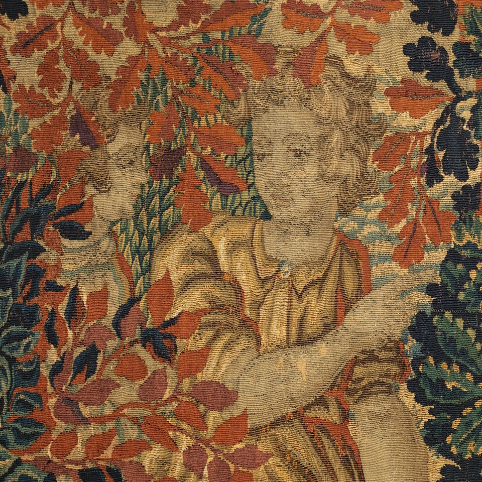 Fragment de tapisserie figurant une scène de chasse, Flandres, XVIIe.Fragment of tapestry d... - 3