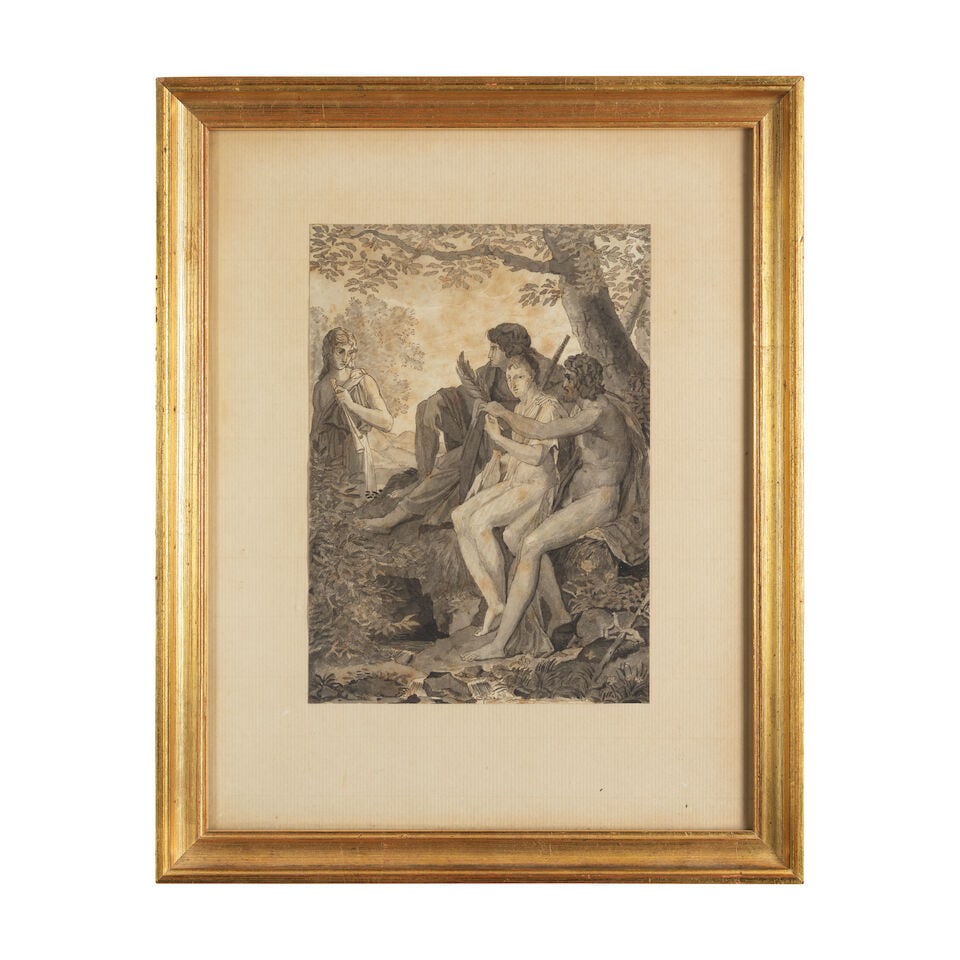 Atelier d'Anne-Louis Girodet de Roucy-Trioson (1767-1824) Bergers jouant de la musique - 2