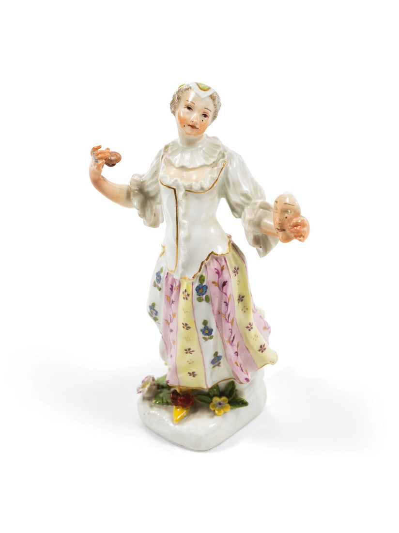 Figure en porcelaine représentant Colombine, serie du Duc de Weissenfels, Meissen, vers 174... (1 of 2)