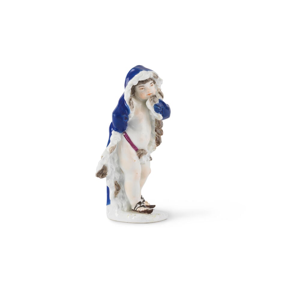 Figurine en porcelaine de Meissen, symbolisant l'Hiver, milieu du XVIIIe siècleA small Meis... - 2