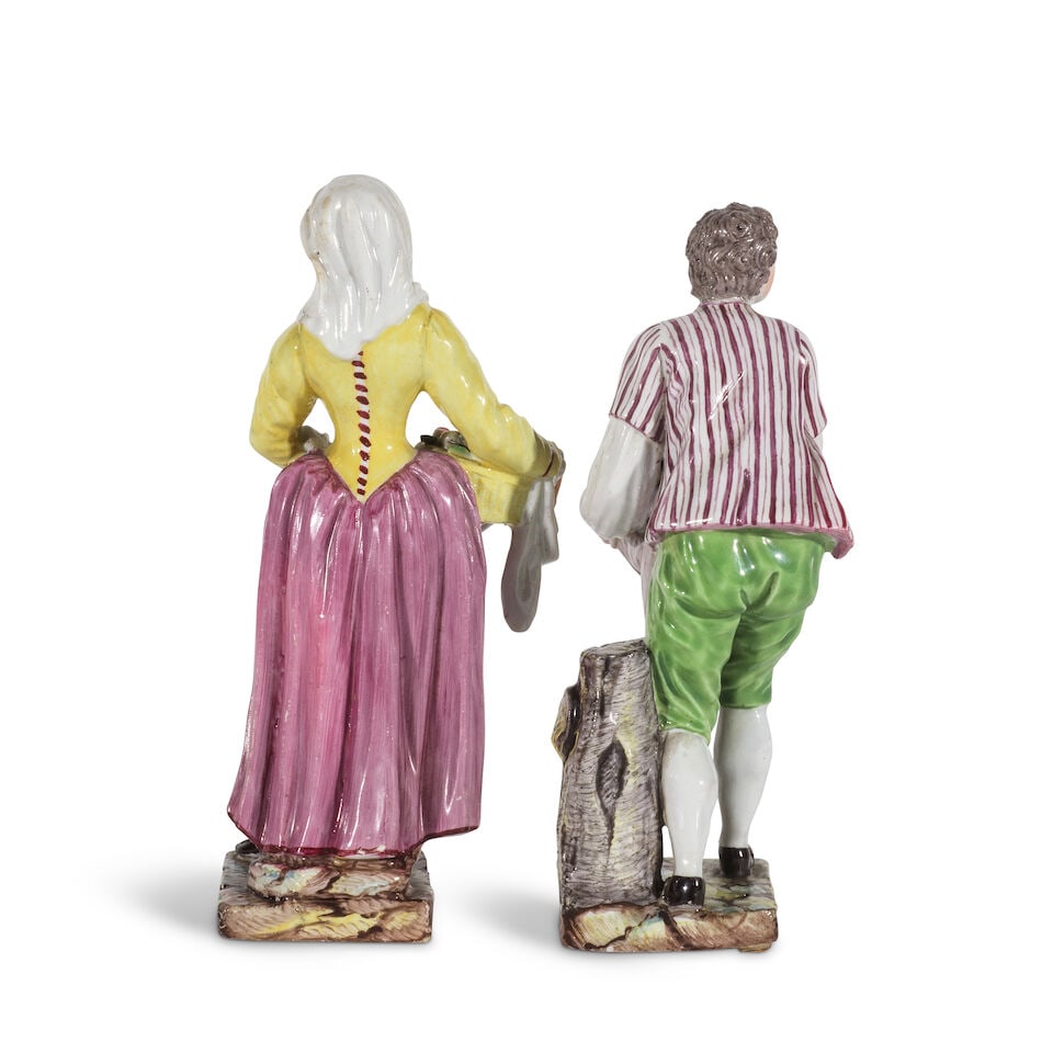 Deux figures de paysans en porcelaine de Doccia, vers 1770-80 Two Doccia peasant figures, circa ... - 2