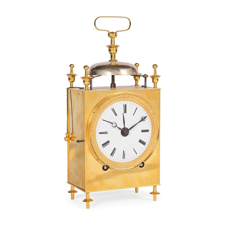 Pendule de voyage Capucine en laiton, France début du XIXe siècle An early 19th centur... - 3