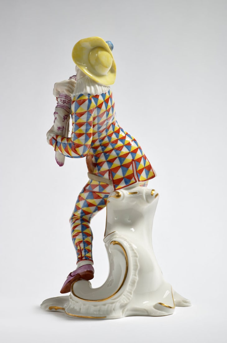 Suite de cinq personnages de la Commedia dell'Arte en porcelaine, Nymphenburg, XXe siècleFi... - 4