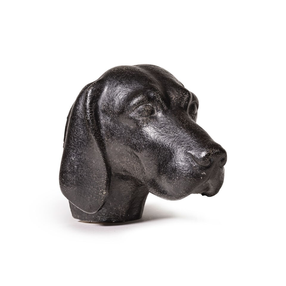 Jean-Louis Vuilleumier (Français, 1898-1980)Tête en plâtre peint à l'imitati...: Jean-Louis Vuilleumier (Français, 1898-1980) Tête en plâtre peint à l'imitation du bronze représentant un épagneul Jean-Louis Vuilleumier (French, 1898-1980) A