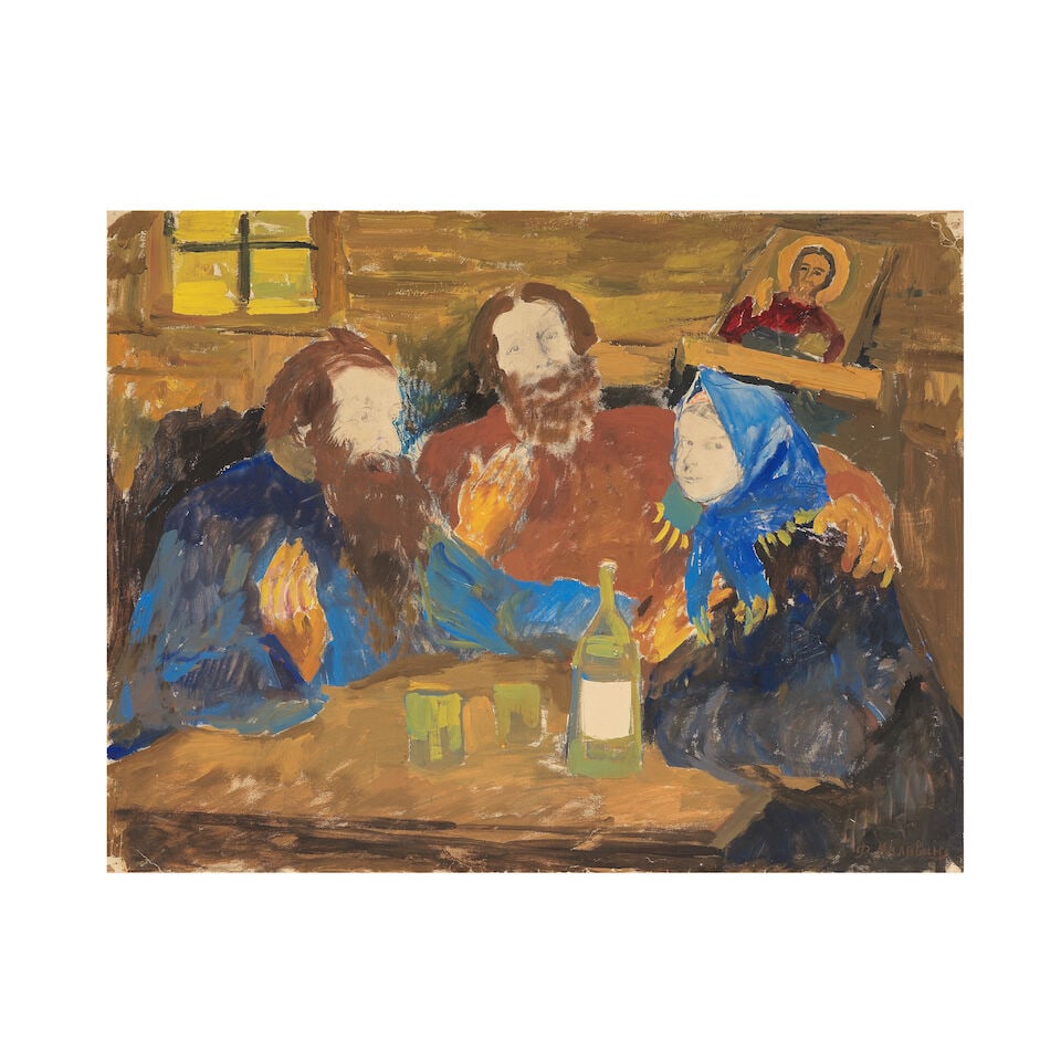 Philip Andreevich Maliavin (Russian, 1869-1940) Scène de taverne (1 of 3)