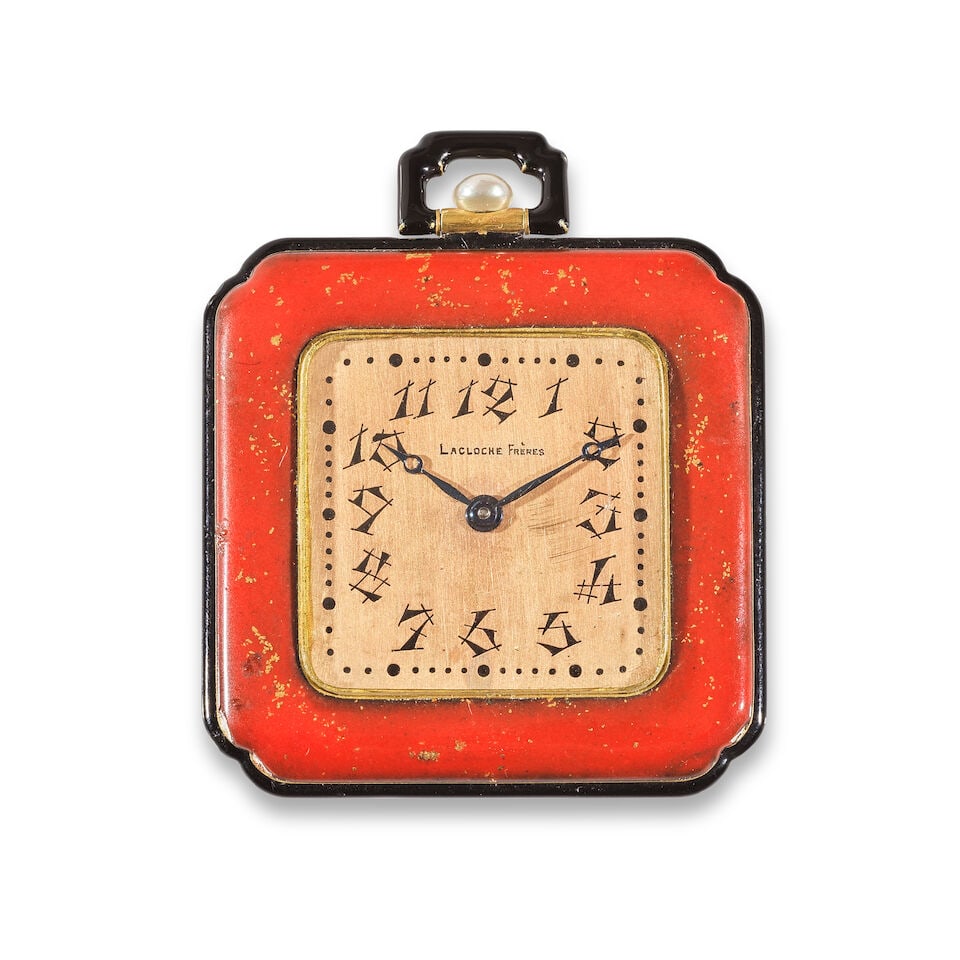 Lacloche Frères par Verger Frères. A very fine 18K gold keyless wind pocket watch with... (1 of 2)