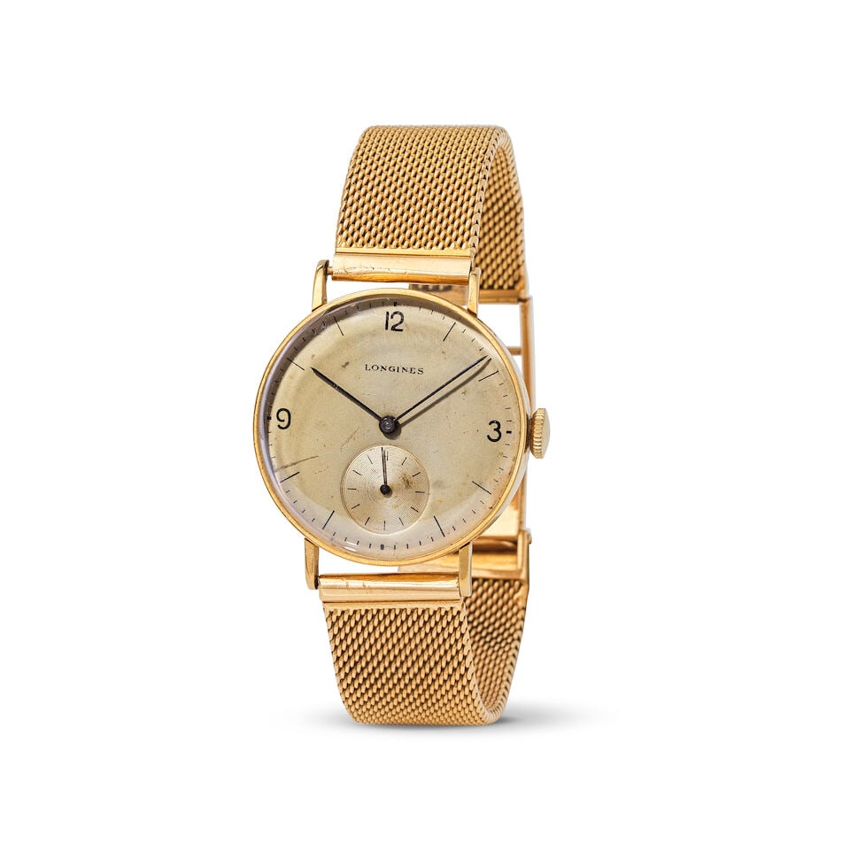 Longines. An 18K gold manual wind wristwatch Longines. Montre bracelet en or jaune 18K (750) mou... (1 of 1)
