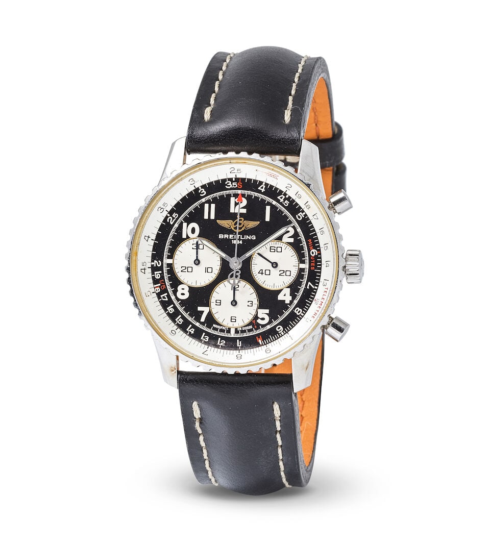 Breitling. A stainless steel automatic chronograph wristwatch Breitling. Chronographe bracelet e... (1 of 1)