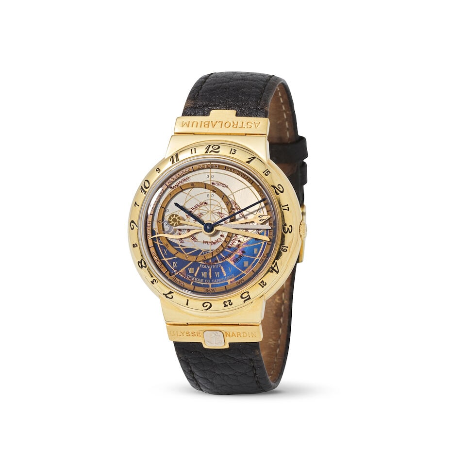 Ulysse Nardin. A fine 18K gold automatic calendar wristwatch with astrolabium indications Ulysse... (1 of 1)