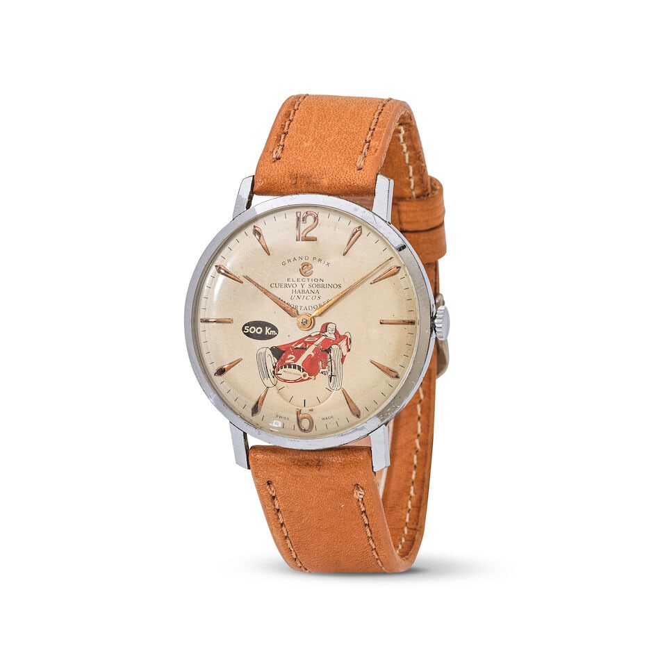 Election retailed by Cuervo y Sobrinos, Habana. A chrome plated manual wind wristwatch Election ... (1 of 1)