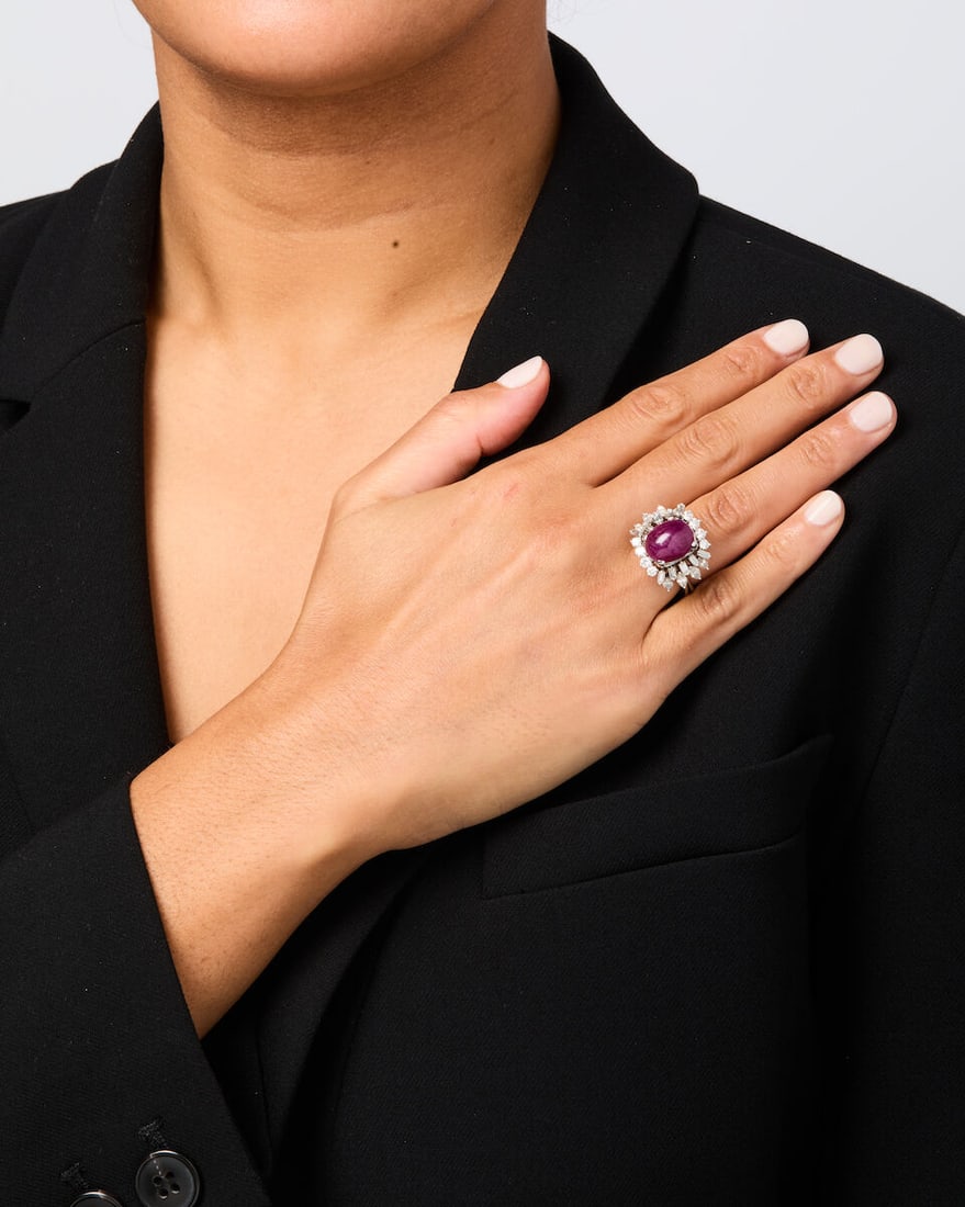 A RUBY AND DIAMOND RING - 3