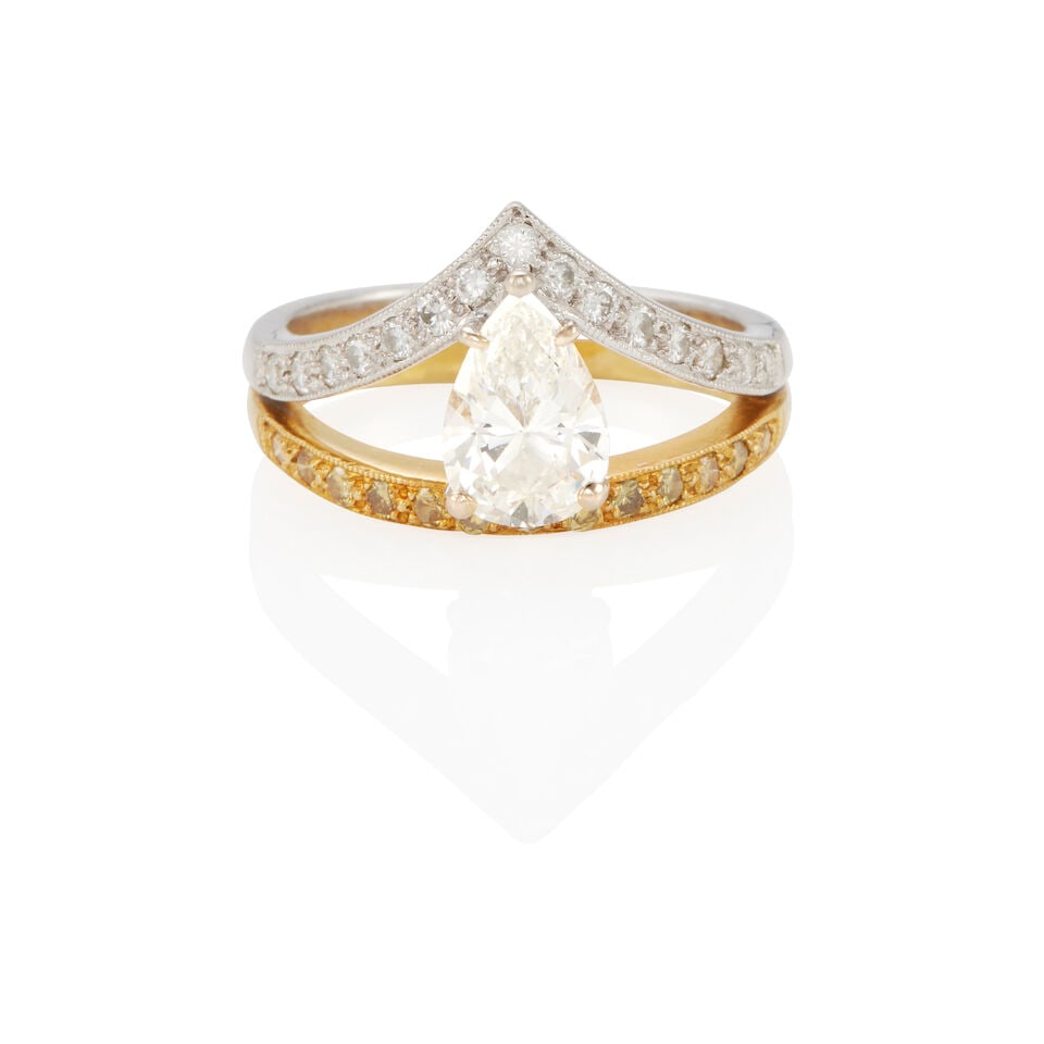 18K BICOLOR GOLD AND DIAMOND RING (1 of 2)