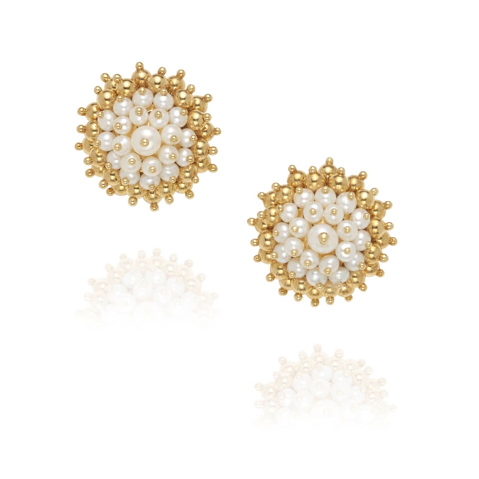 ZANCAN: 18K GOLD AND PEARL EARRINGS (1 of 2)
