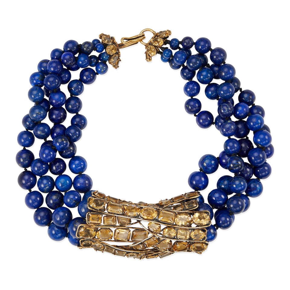 IRADJ MOINI: LAPIS LAZULI AND CITRINE NECKLACE (1 of 2)