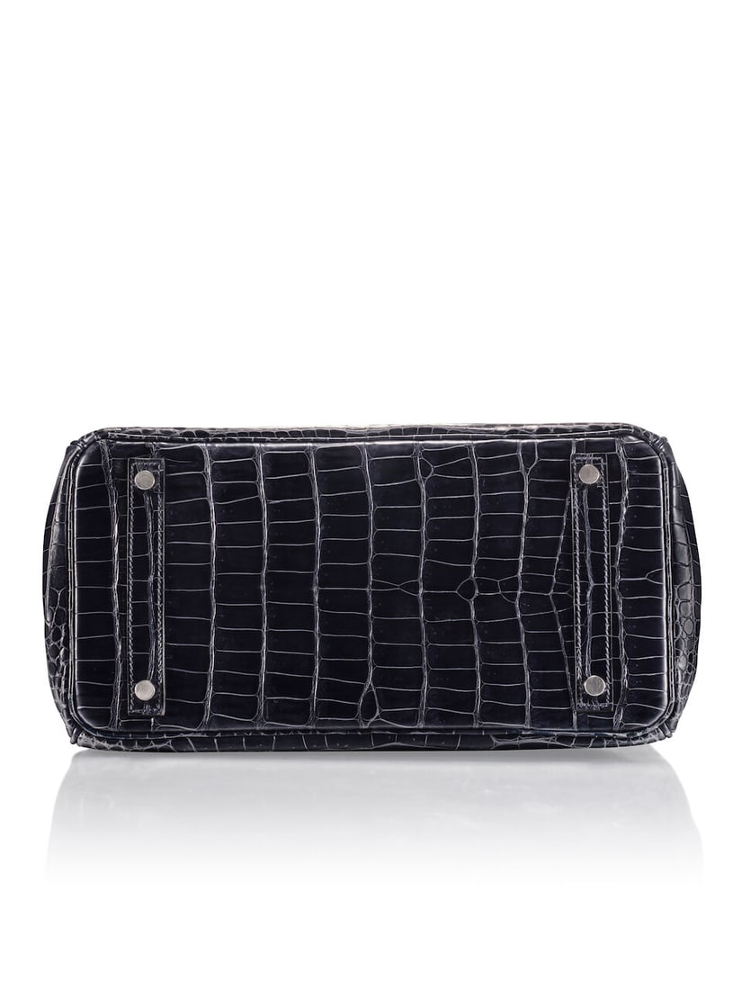 HERMÈS: BLEU ABYSS SHINY POROSUS CROCODILE BIRKIN 30 WITH 18K WHITE GOLD DIAMOND HARDWARE 2... - 4