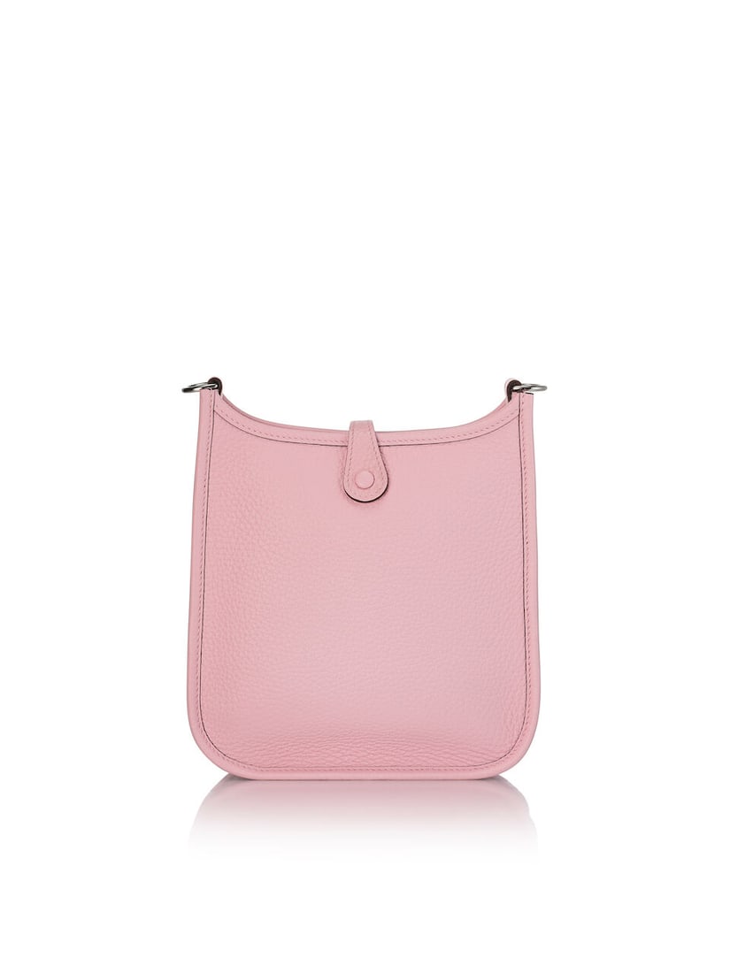 (NO RESERVE) HERMÈS: ROSE SAKURA CLEMENCE MINI EVELYNE 16 WITH PALLADIUM HARDWARE 2023 (Inc... - 3