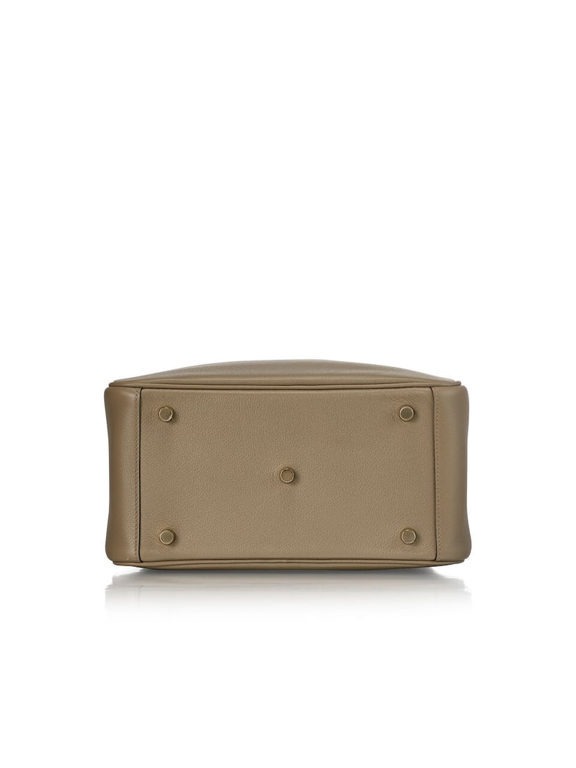 HERMÈS: BEIGE MARFA EVERCOLOR LINDY 26 WITH GOLD HARDWARE 2024 (Includes dust bag) - 4