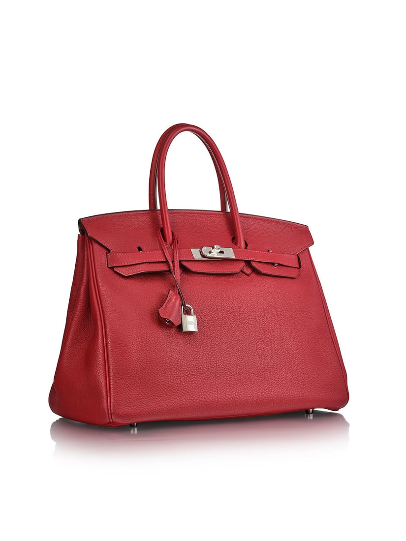HERMÈS: ROUGE CASAQUE TOGO BIRKIN 35 WITH PALLADIUM HARDWARE 2011 (Includes keys, padlock a... - 2