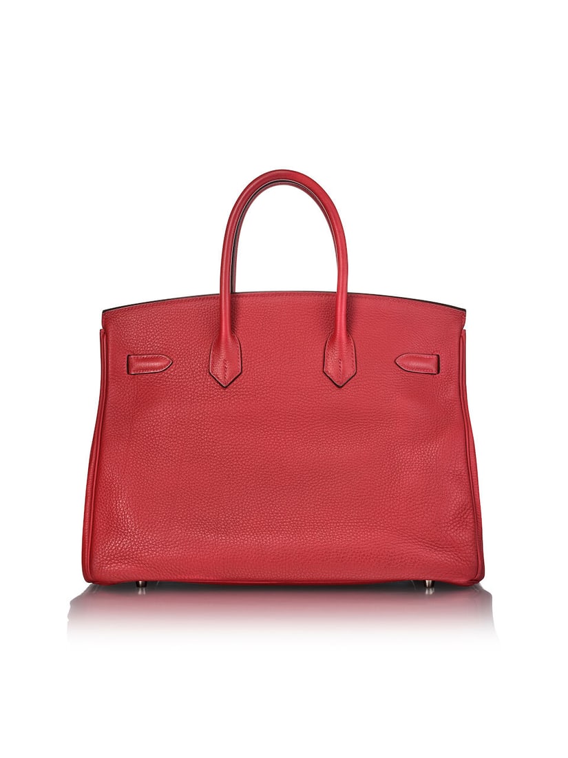 HERMÈS: ROUGE CASAQUE TOGO BIRKIN 35 WITH PALLADIUM HARDWARE 2011 (Includes keys, padlock a... - 3