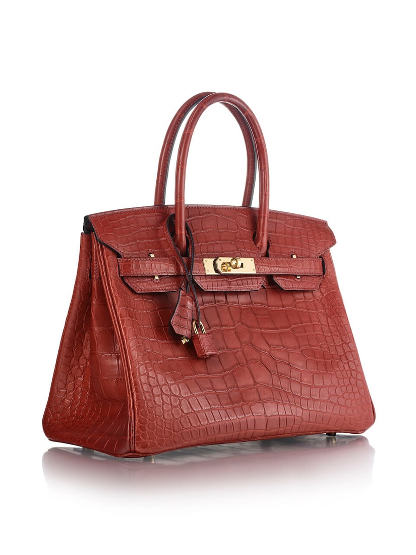 HERMÈS: ROUGE H MATTE ALLIGATOR BIRKIN 30 WITH GOLD HARDWARE 2019 (Includes keys, padlock, ... - 2