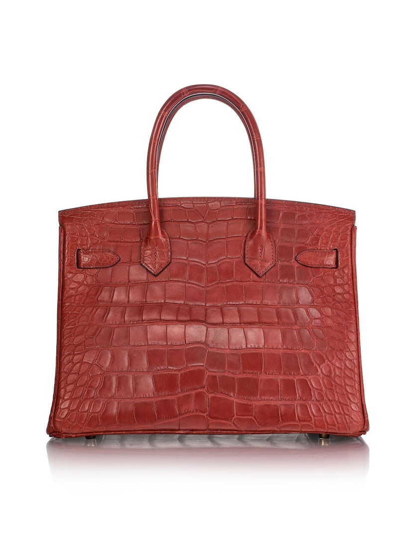 HERMÈS: ROUGE H MATTE ALLIGATOR BIRKIN 30 WITH GOLD HARDWARE 2019 (Includes keys, padlock, ... - 3