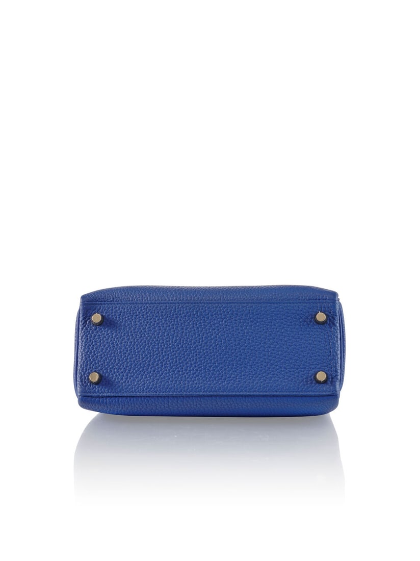 HERMÈS: BLEU FRANCE TOGO RETOURNE KELLY 25 WITH GOLD HARDWARE 2023 (Includes strap, keys, p... - 4