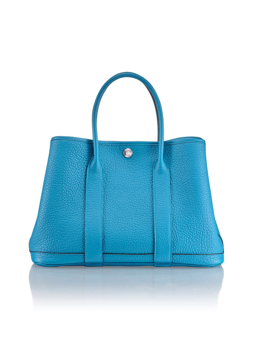 (NO RESERVE) HERMÈS: BLEU ZANZIBAR NEGONDA GARDEN PARTY 30 WITH PALLADIUM HARDWARE 2023 (In...: (NO RESERVE) HERMÈS: BLEU ZANZIBAR NEGONDA GARDEN PARTY 30 WITH PALLADIUM HARDWARE 2023 愛馬仕：桑給巴爾藍NEGONDA牛皮GARDEN PARTY