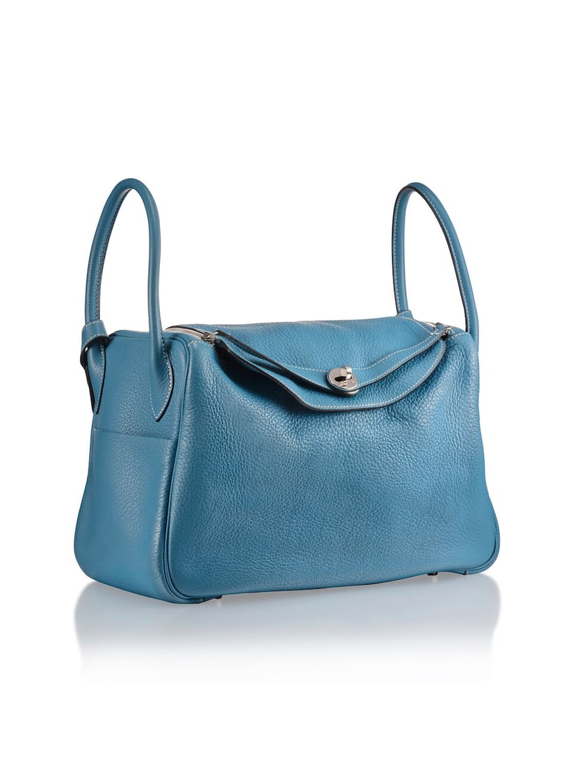 (NO RESERVE) HERMÈS: BLEU JEAN CLEMENCE LINDY 34 WITH PALLADIUM HARDWARE 2008 - 2