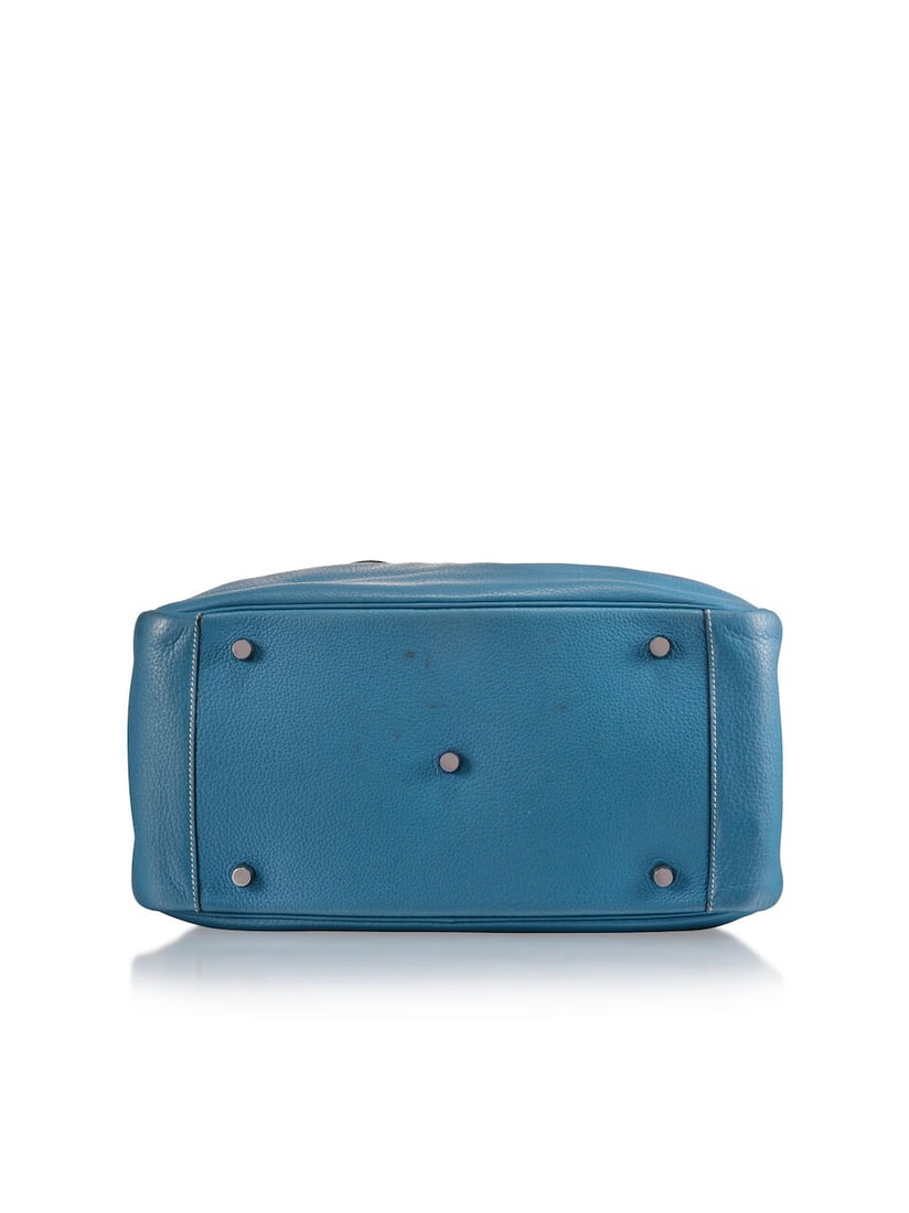 (NO RESERVE) HERMÈS: BLEU JEAN CLEMENCE LINDY 34 WITH PALLADIUM HARDWARE 2008 - 4